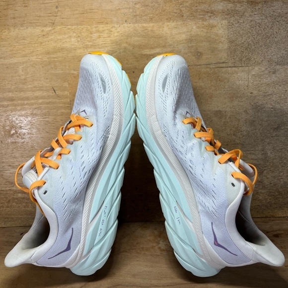 Hoka One One Clifton 8 Womens Size 7.5 Running Shoes Sneakers White Purple - Picture 6 of 12